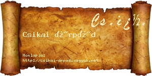 Csikai Árpád névjegykártya