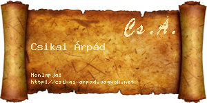 Csikai Árpád névjegykártya