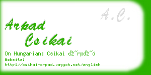 arpad csikai business card